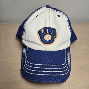 Milwaukee Brewers ‘47 Brand MVP Two Tone MLB Baseball Hat Cap Blue White Medium